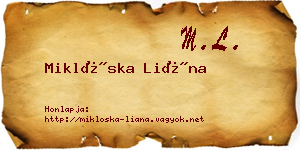 Miklóska Liána névjegykártya